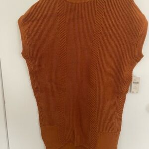 Rust Orange Knit Sweater Vest